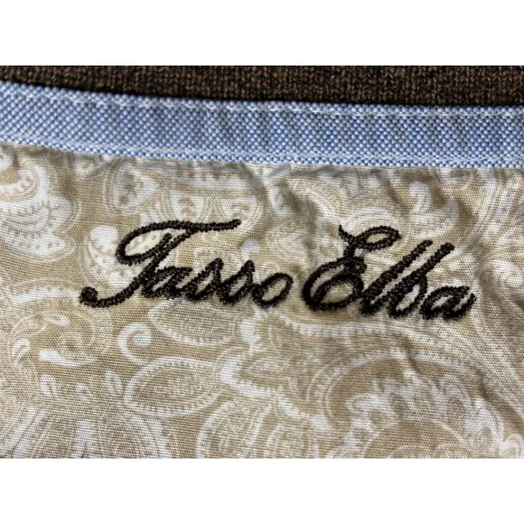 Tasso Elba Polo Shirt Mens XL Brown Heathered Long Sleeve Casual Comfort - Picture 11 of 14